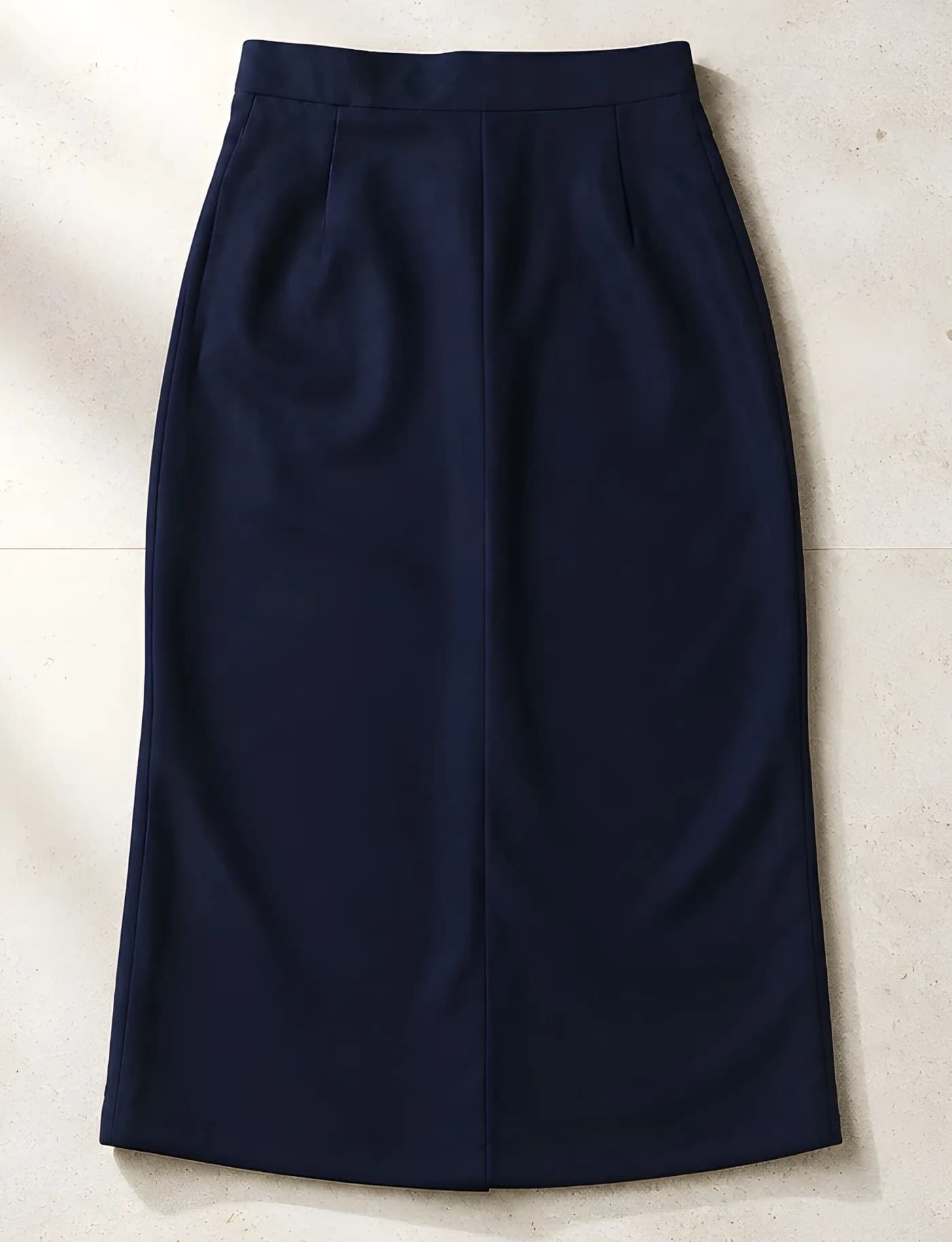 Navy womans skirt, long length, laid flat