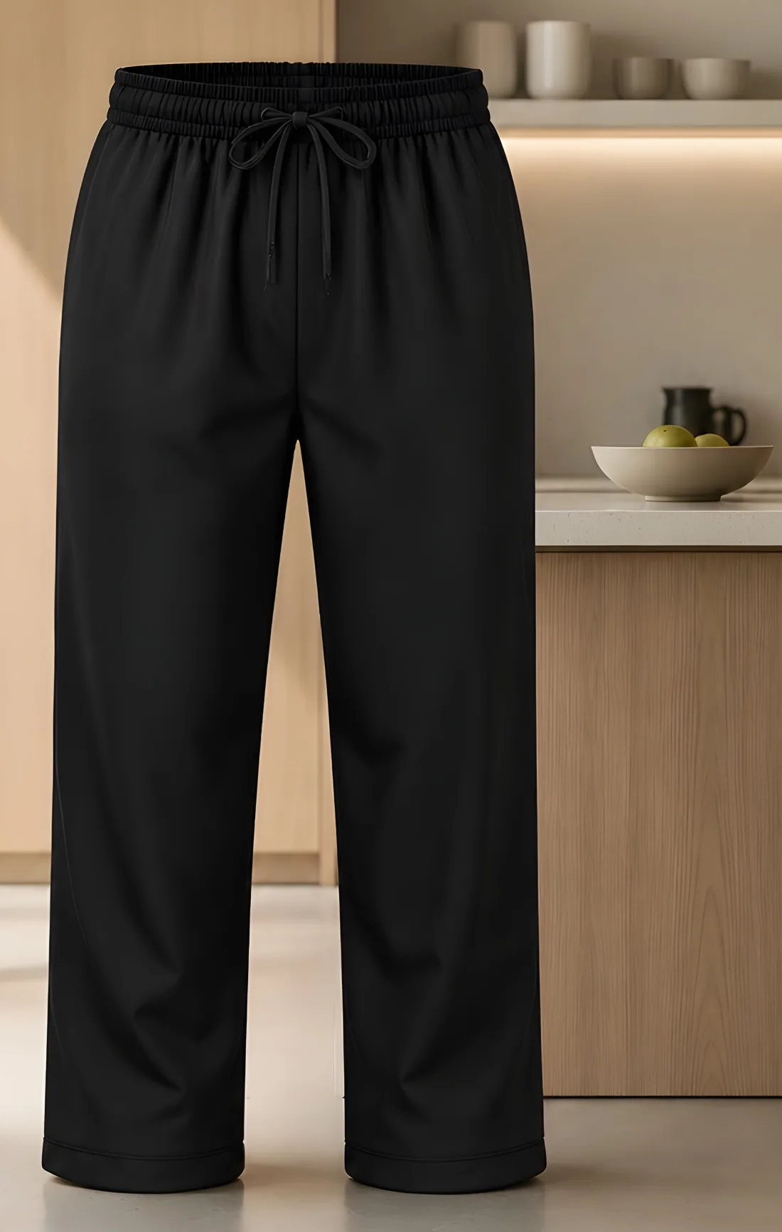 Black unisex scrub pant with drawstring waist and cargo pockets