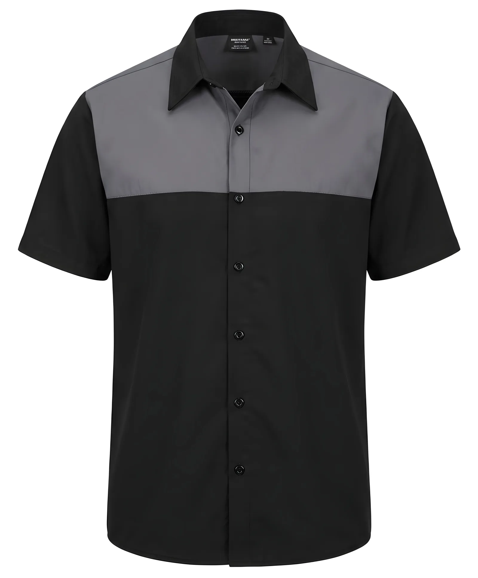 Mens two-tone counter shirt in Black/Grey, front view
